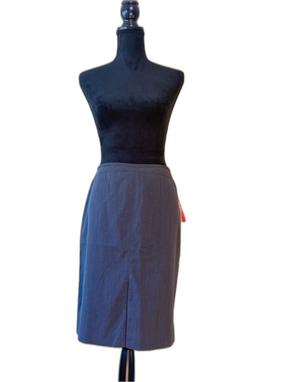 NWT Anne Klein Tailored Pencil Skirt Charcoal Grey Inverted Box Pleats Size 12